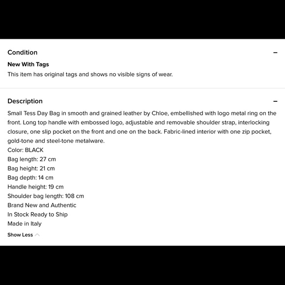 Chloe Tess Leather Day Tote, Small Black - Picture 4 of 10